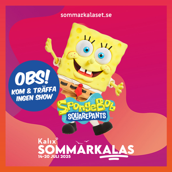 Svampbob Fyrkant träffas på Kalix SOmmarkalas lördag den 19 juli.